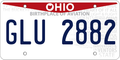 OH license plate GLU2882