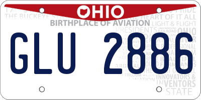 OH license plate GLU2886