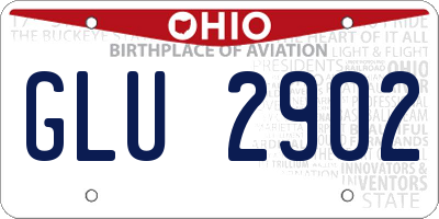 OH license plate GLU2902