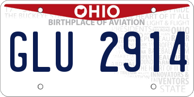 OH license plate GLU2914