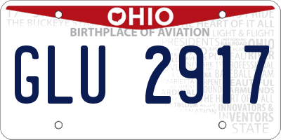 OH license plate GLU2917