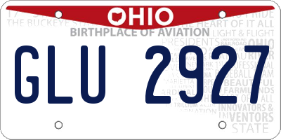 OH license plate GLU2927