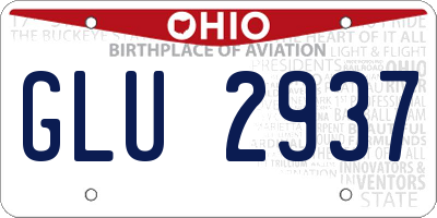 OH license plate GLU2937