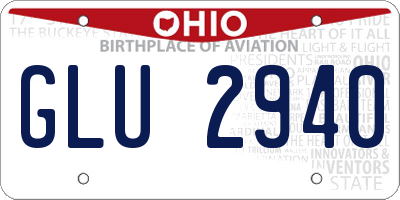 OH license plate GLU2940