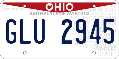 OH license plate GLU2945