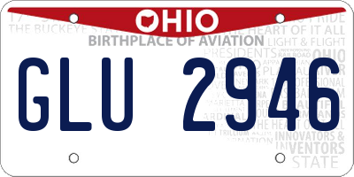 OH license plate GLU2946