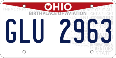 OH license plate GLU2963