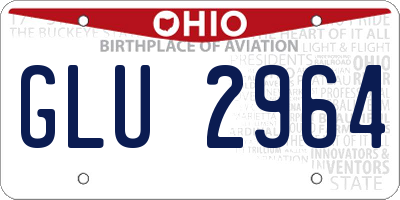OH license plate GLU2964