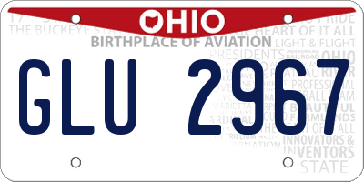 OH license plate GLU2967