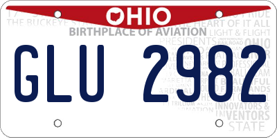 OH license plate GLU2982