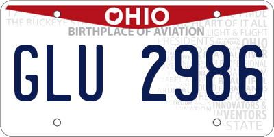 OH license plate GLU2986