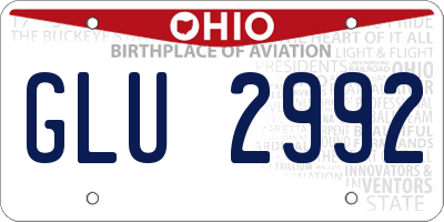 OH license plate GLU2992
