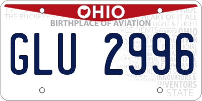 OH license plate GLU2996