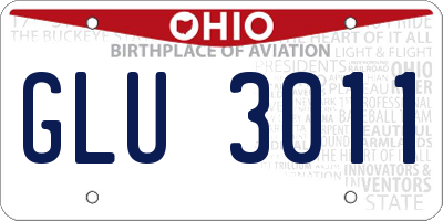 OH license plate GLU3011
