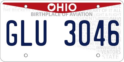 OH license plate GLU3046