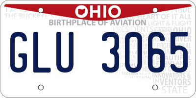 OH license plate GLU3065