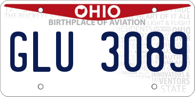 OH license plate GLU3089