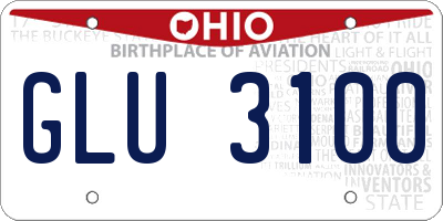 OH license plate GLU3100