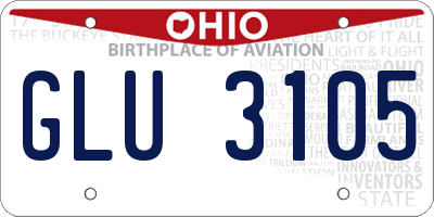 OH license plate GLU3105