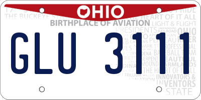 OH license plate GLU3111