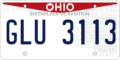 OH license plate GLU3113