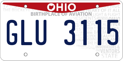 OH license plate GLU3115
