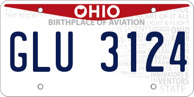 OH license plate GLU3124
