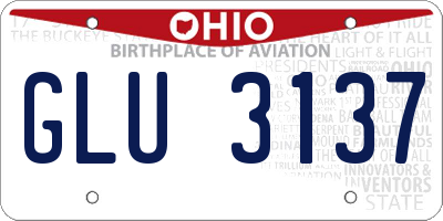 OH license plate GLU3137