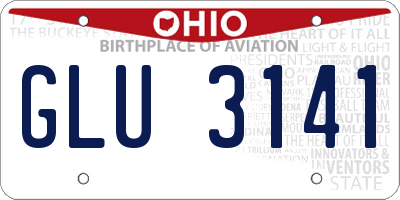 OH license plate GLU3141