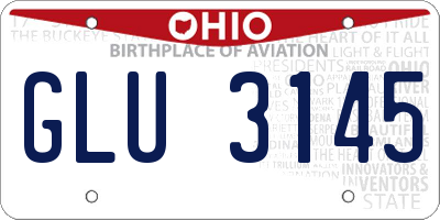 OH license plate GLU3145