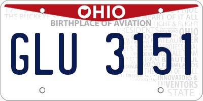 OH license plate GLU3151
