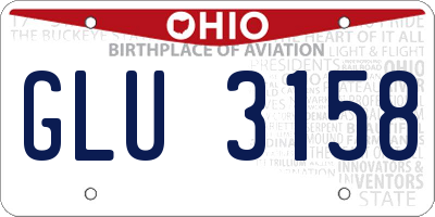 OH license plate GLU3158