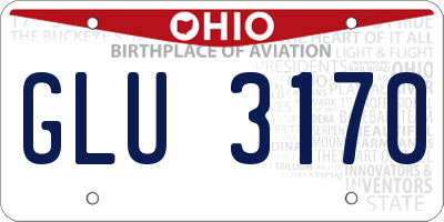 OH license plate GLU3170