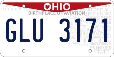 OH license plate GLU3171