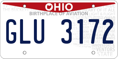 OH license plate GLU3172