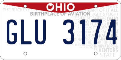 OH license plate GLU3174