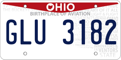 OH license plate GLU3182