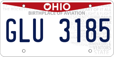 OH license plate GLU3185