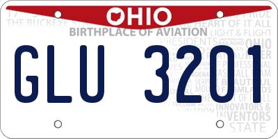 OH license plate GLU3201