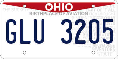 OH license plate GLU3205