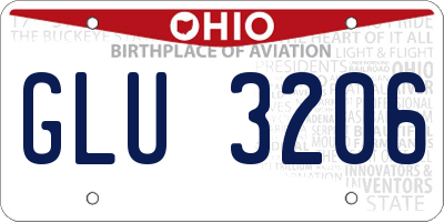 OH license plate GLU3206