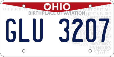 OH license plate GLU3207