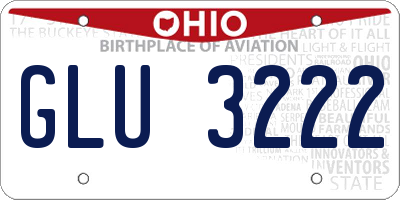 OH license plate GLU3222