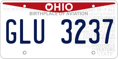 OH license plate GLU3237