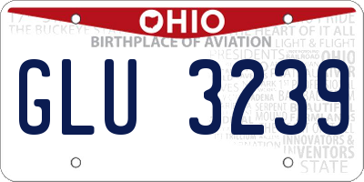 OH license plate GLU3239