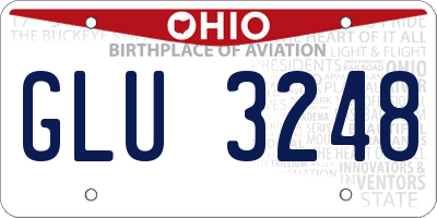 OH license plate GLU3248