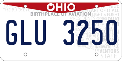 OH license plate GLU3250
