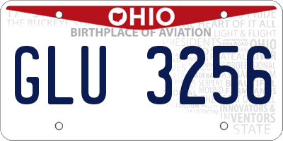 OH license plate GLU3256