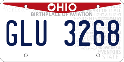 OH license plate GLU3268