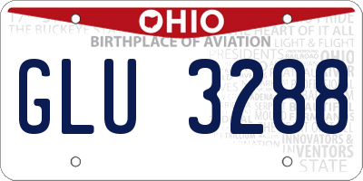 OH license plate GLU3288